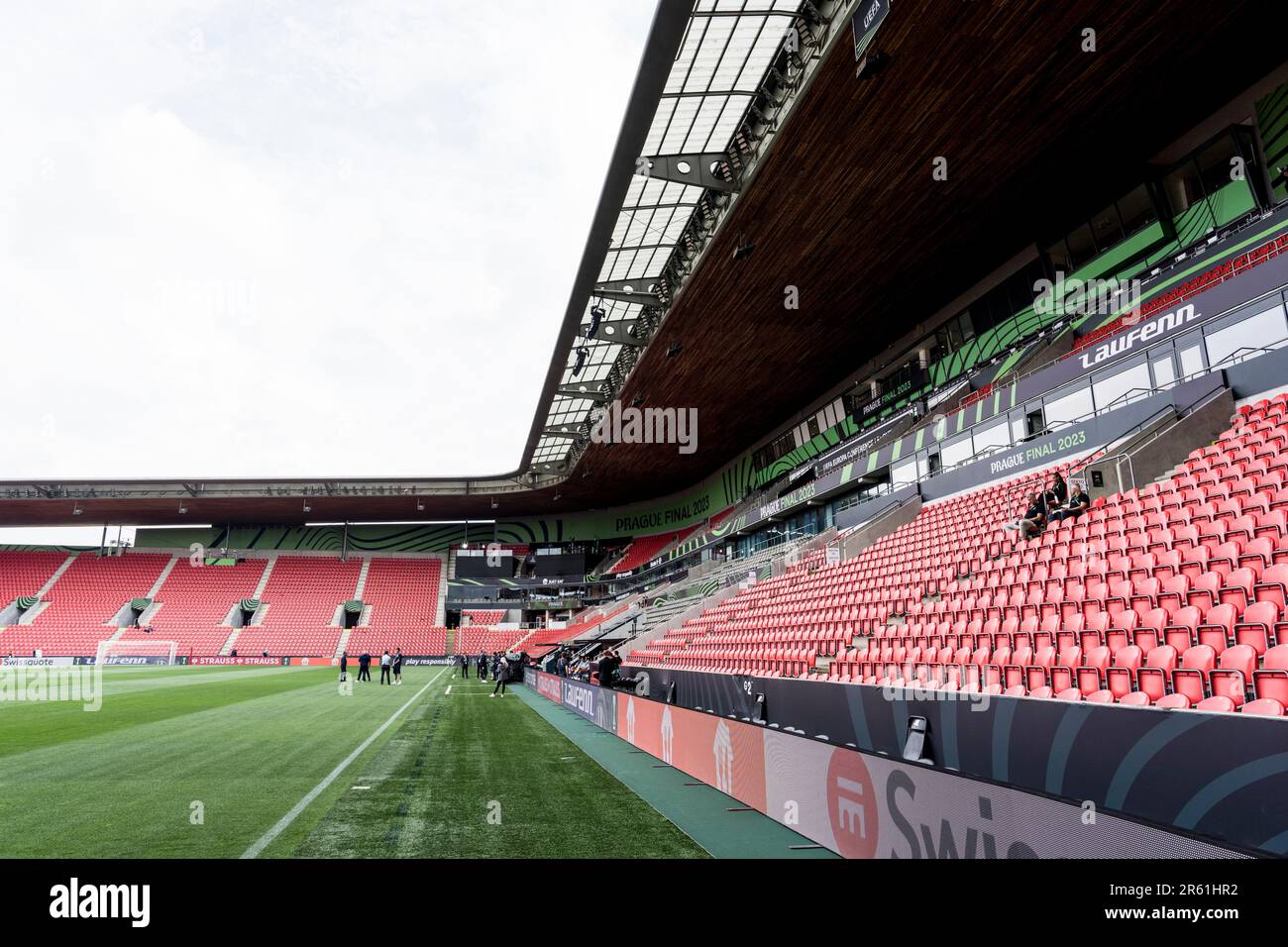 Prague, République tchèque. 06th juin 2023. La Fortuna Arena est prête pour la finale de l'UEFA Europa Conference League entre Fiorentina et West Ham United à Prague. Credit: Gonzales photo/Alamy Live News Banque D'Images