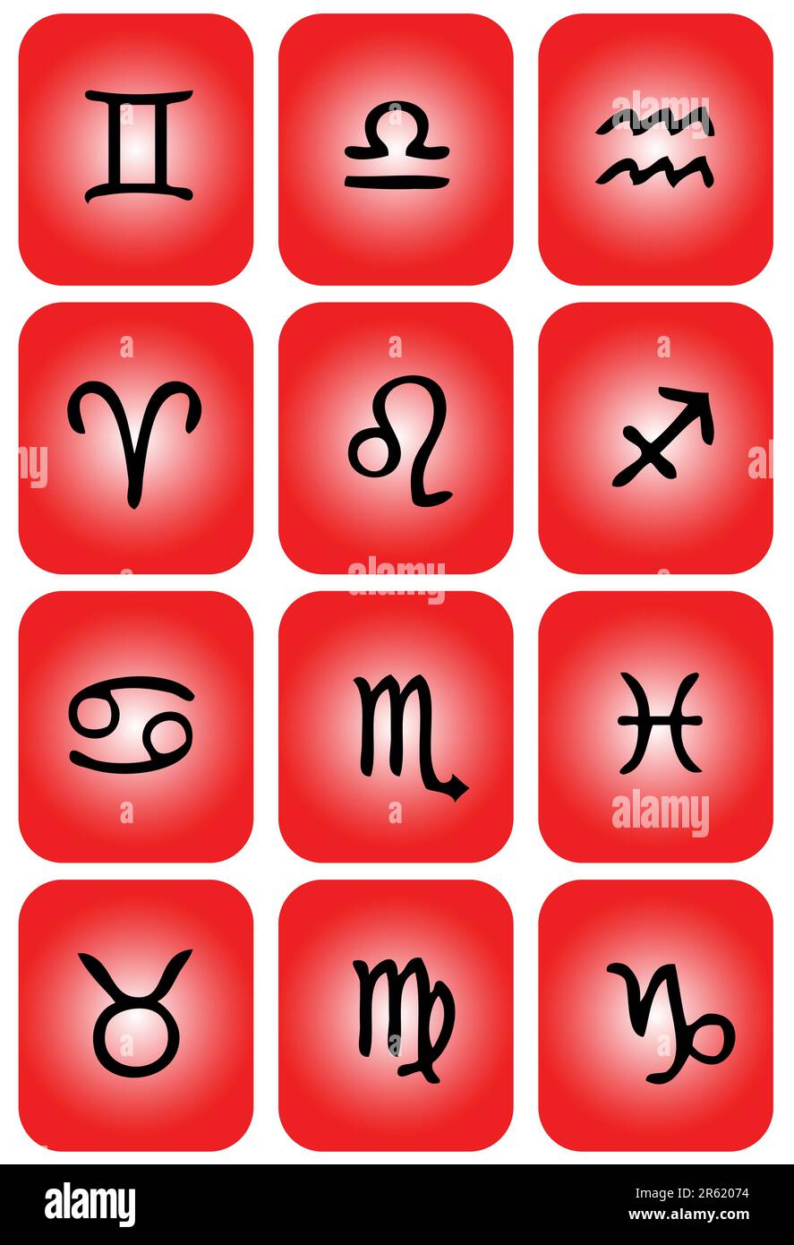 Icône de zodiaque rouge Illustration de Vecteur