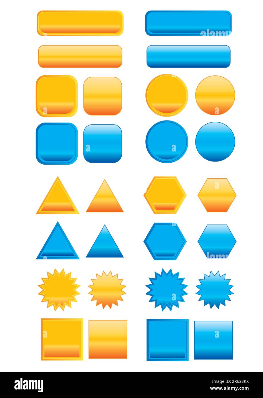 Illustrations de divers éléments de bouton graphique Web Illustration de Vecteur