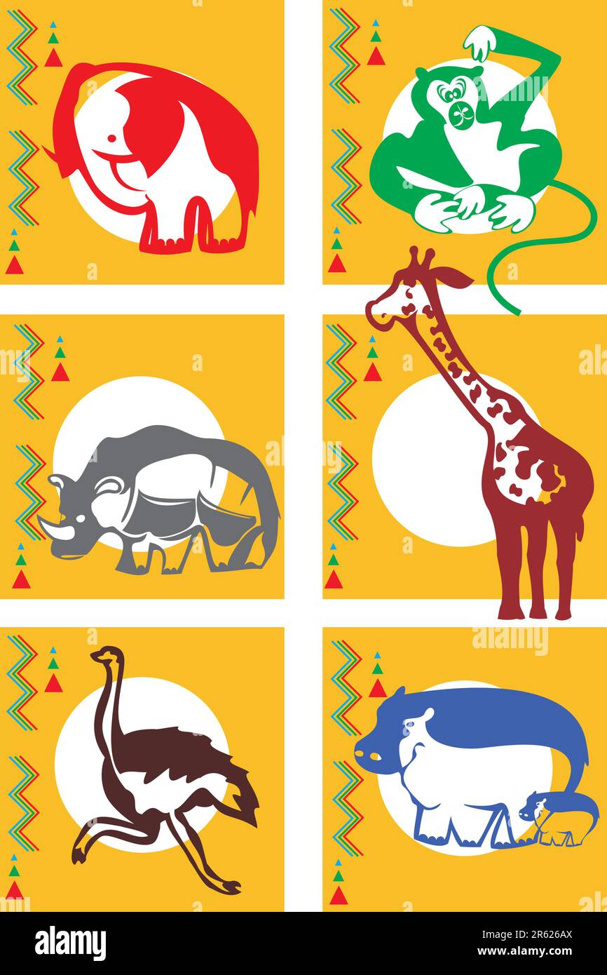 Les animaux africains Illustration de Vecteur