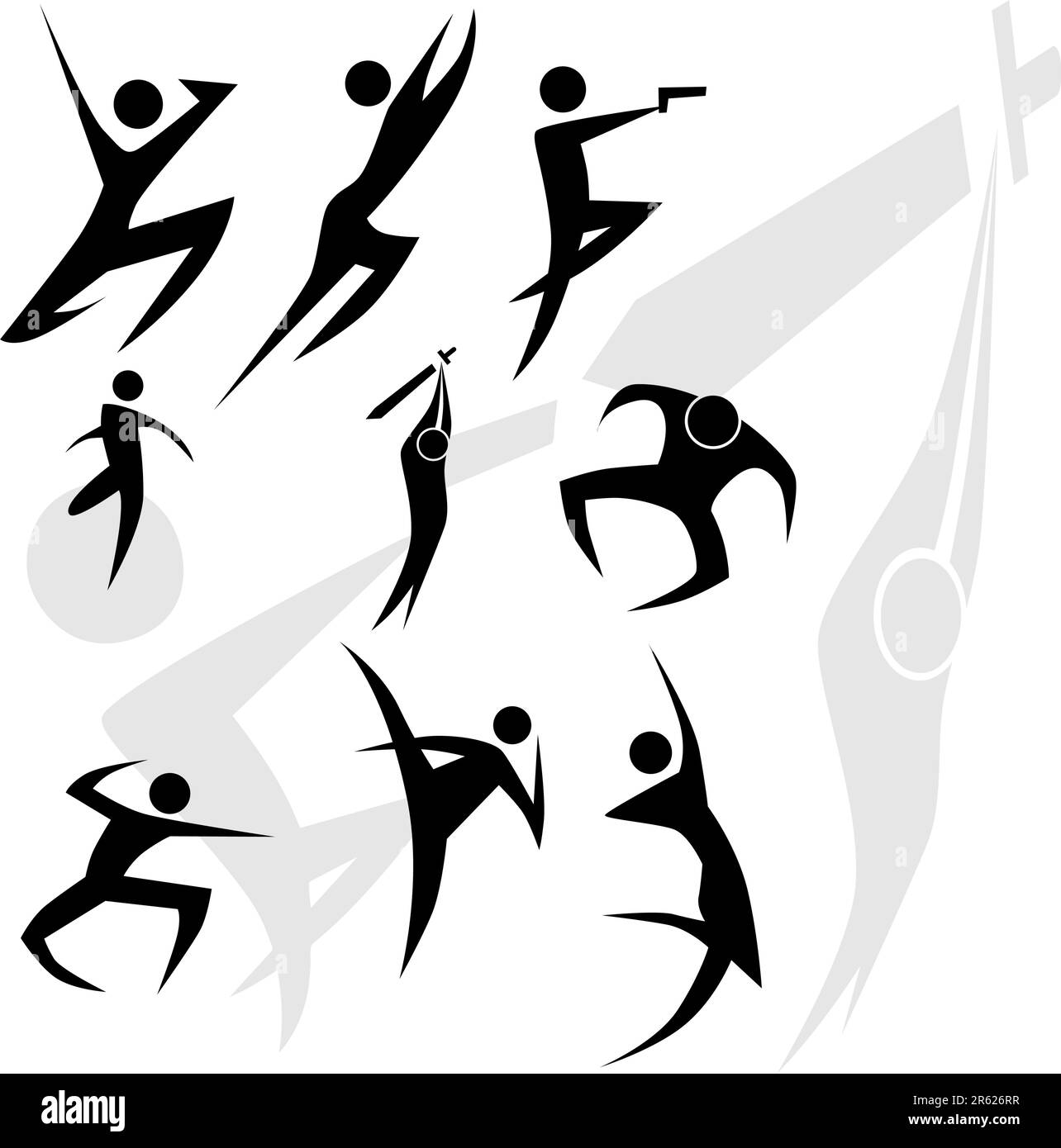 Poser héroïque isolé sur un fond blanc. Illustration de Vecteur