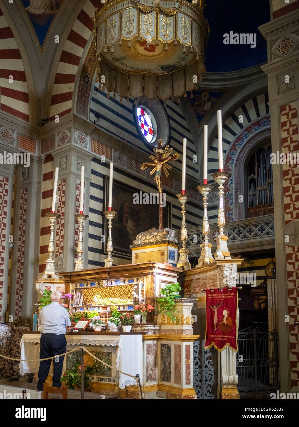 Reliques de Santa Margherita dans l'église, Cortona Banque D'Images