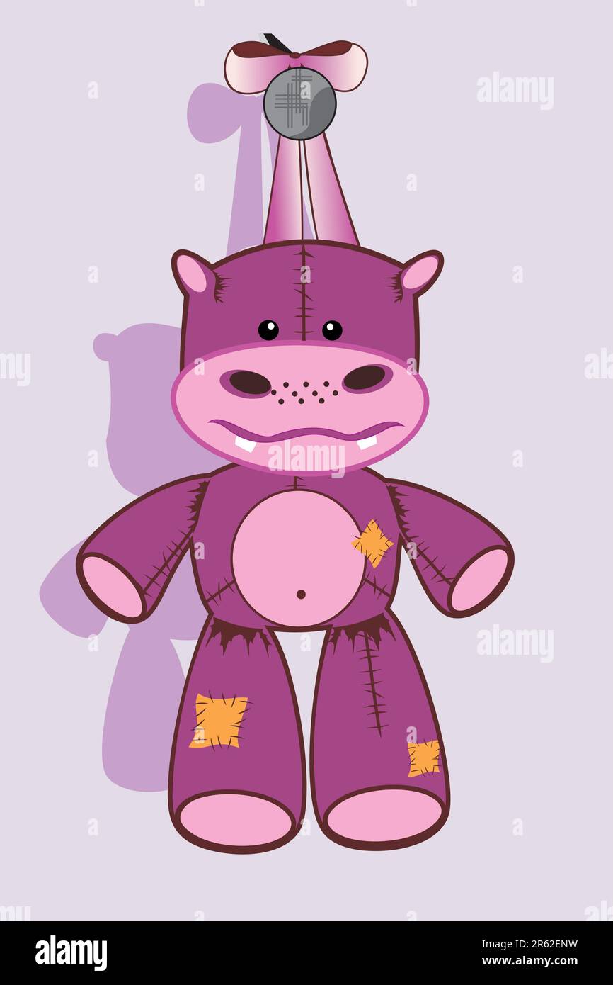 jouet hippopotamus doux Illustration de Vecteur