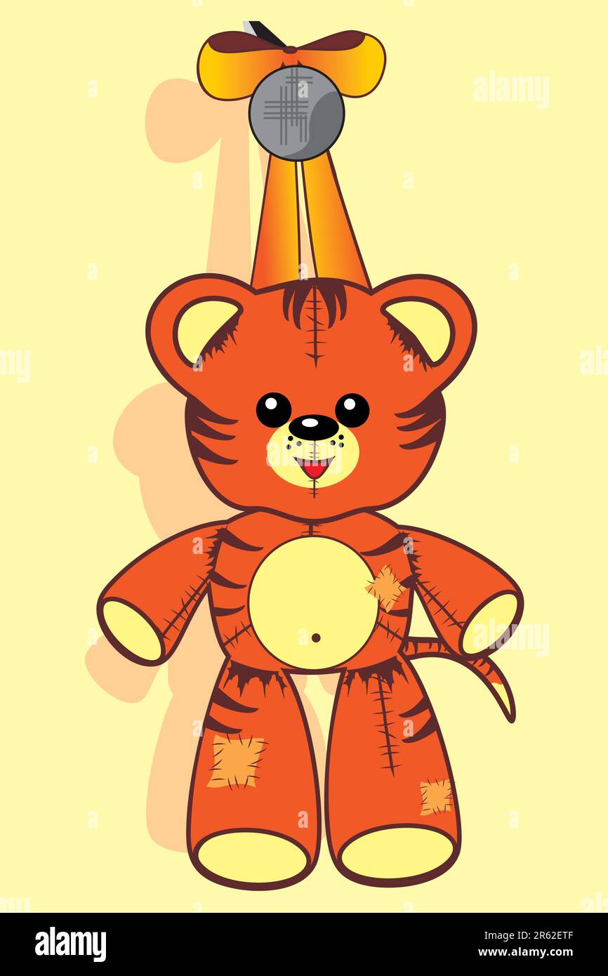 tigres de jouets souples Illustration de Vecteur