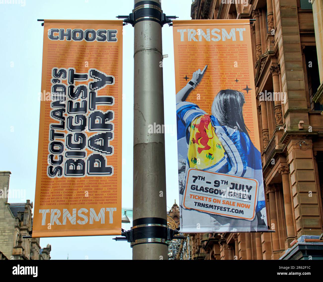 Publicités pour le festival de musique Trnsmt Banque D'Images