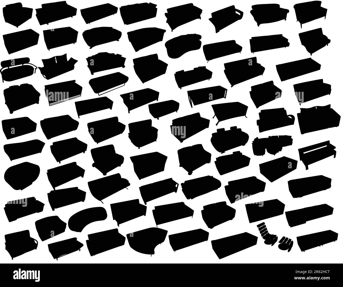 Silhouette de canapés Illustration de Vecteur