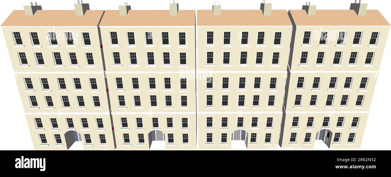 Maison / Bureau de l'architecte au format vectoriel. Chaque caractéristique de chaque bâtiment, y compris les portes et les fenêtres, peut être modifiée ou colorée en fonction de l'équipement. Illustration de Vecteur