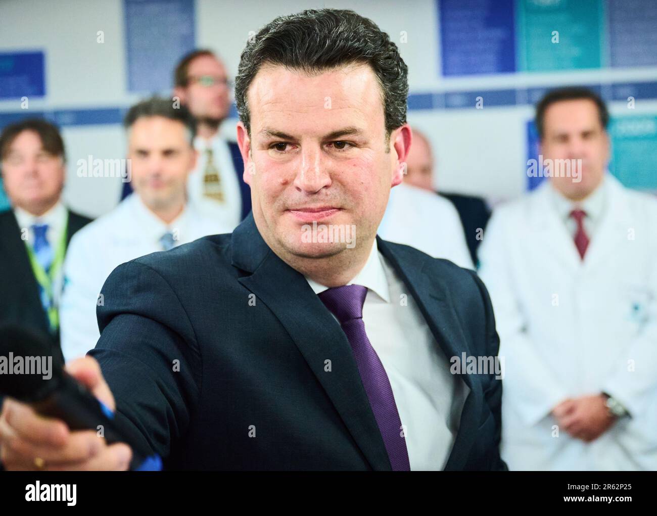 Sao Paulo, Brésil. 06th juin 2023. Hubertus Heil (SPD), ministre fédéral du travail et des Affaires sociales, visite l'hôpital allemand Oswaldo Cruz à Sao Paulo. Après les thèmes des travailleurs de la santé, de l'économie et de la politique internationale, l'environnement doit suivre le lendemain. Baerbock et Heil se rendent dans la région amazonienne. Credit: Annette Riedl/dpa/Alay Live News Banque D'Images