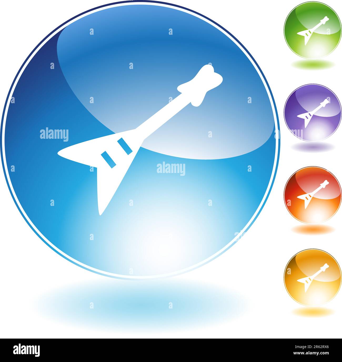 L'icône de la guitare électrique isolé sur un fond blanc. Illustration de Vecteur