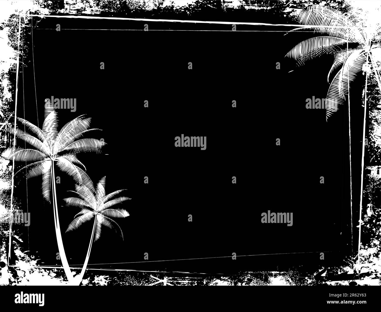 Grunge style palm tree background Illustration de Vecteur