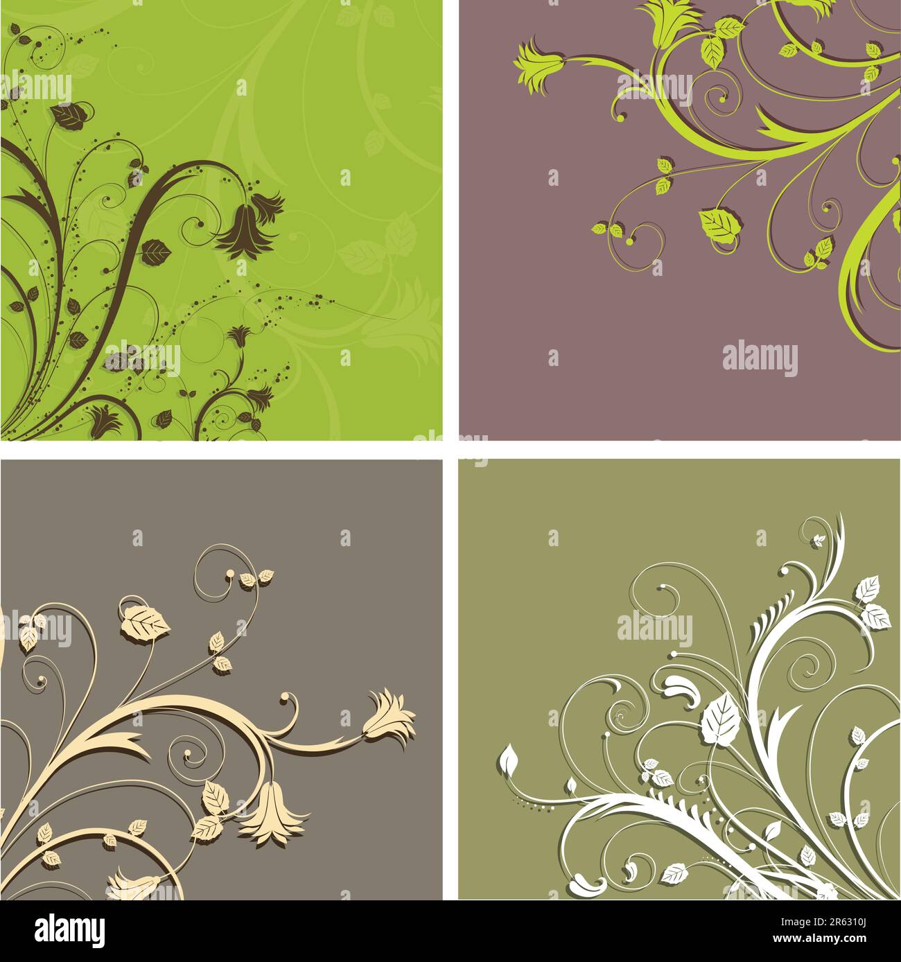 Origines florales de décoration dans des tons ocre Illustration de Vecteur