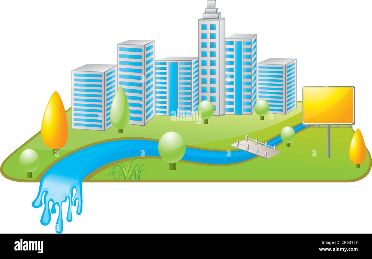 fond de ville moderne. Illustration de Vecteur