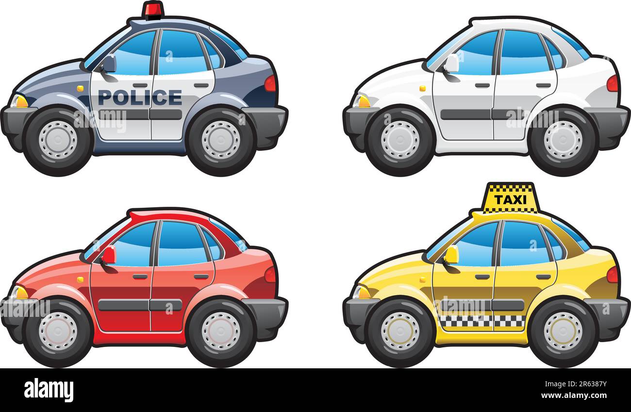 Illustration de voitures Vector .eps 8. (Gradients simples uniquement - pas de maillage de gradient.) Illustration de Vecteur