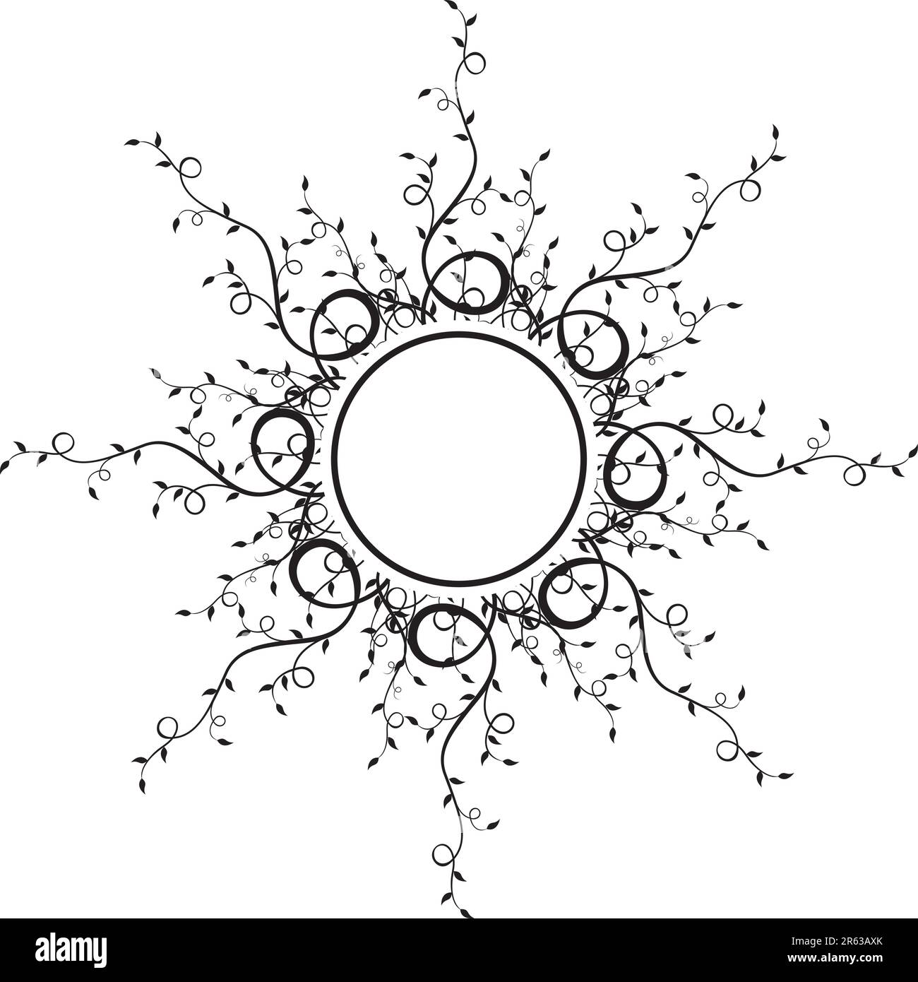 illustration du cadre de cercle avec les plantes Illustration de Vecteur