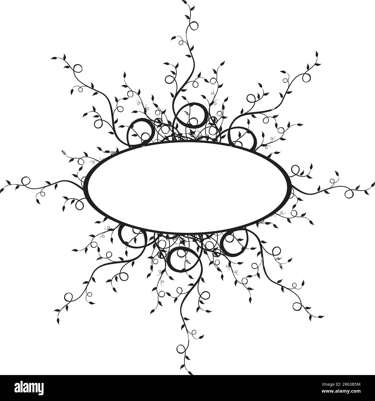 illustration du cadre de cercle avec les plantes Illustration de Vecteur