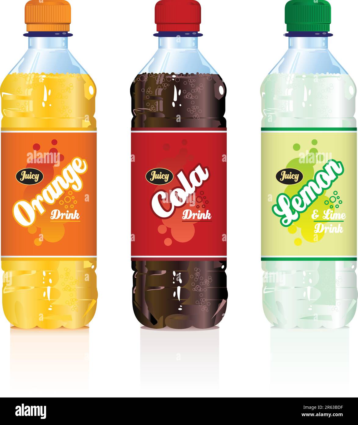 Bouteilles de boissons gazeuses Illustration de Vecteur