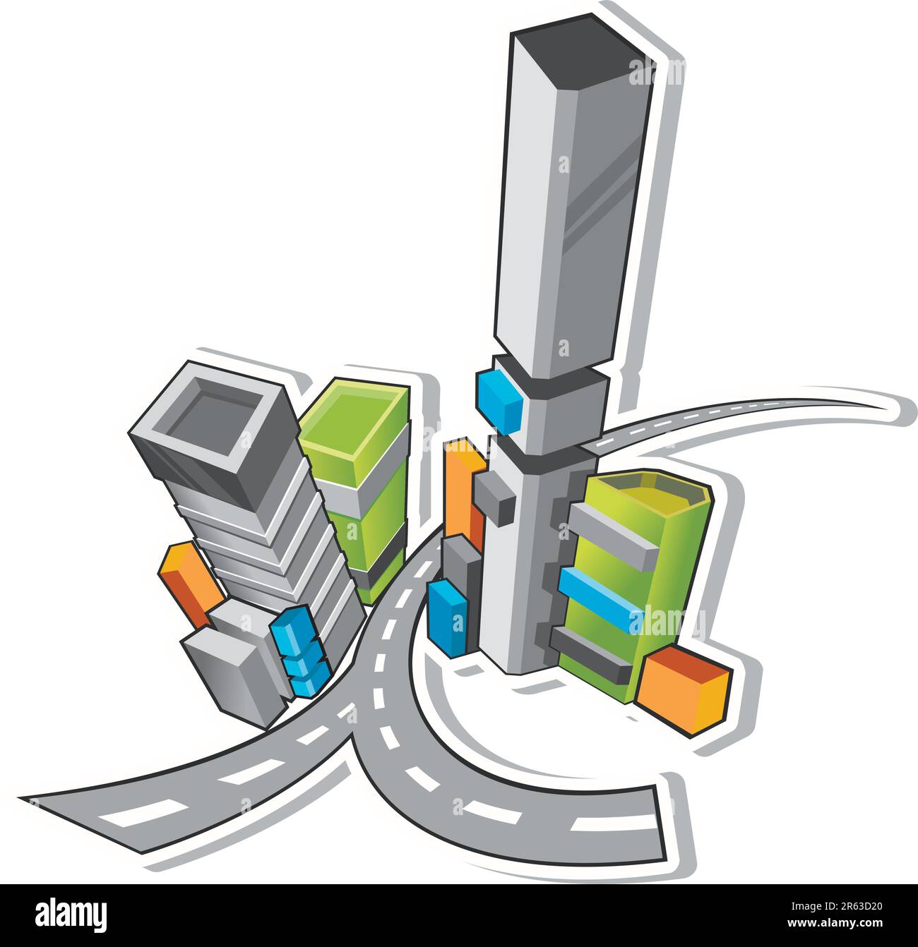 3d effet city buildings motif arrière-plan de conception. Illustration de Vecteur