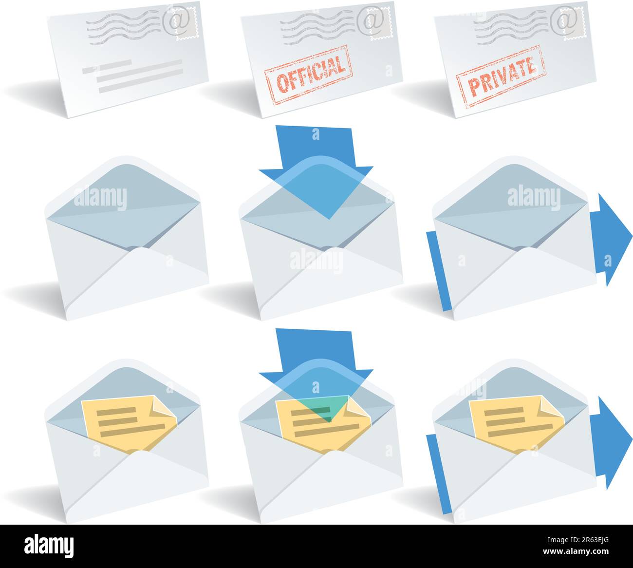 Classic envelope icon set, parfait pour une utilisation typique. Illustration de Vecteur