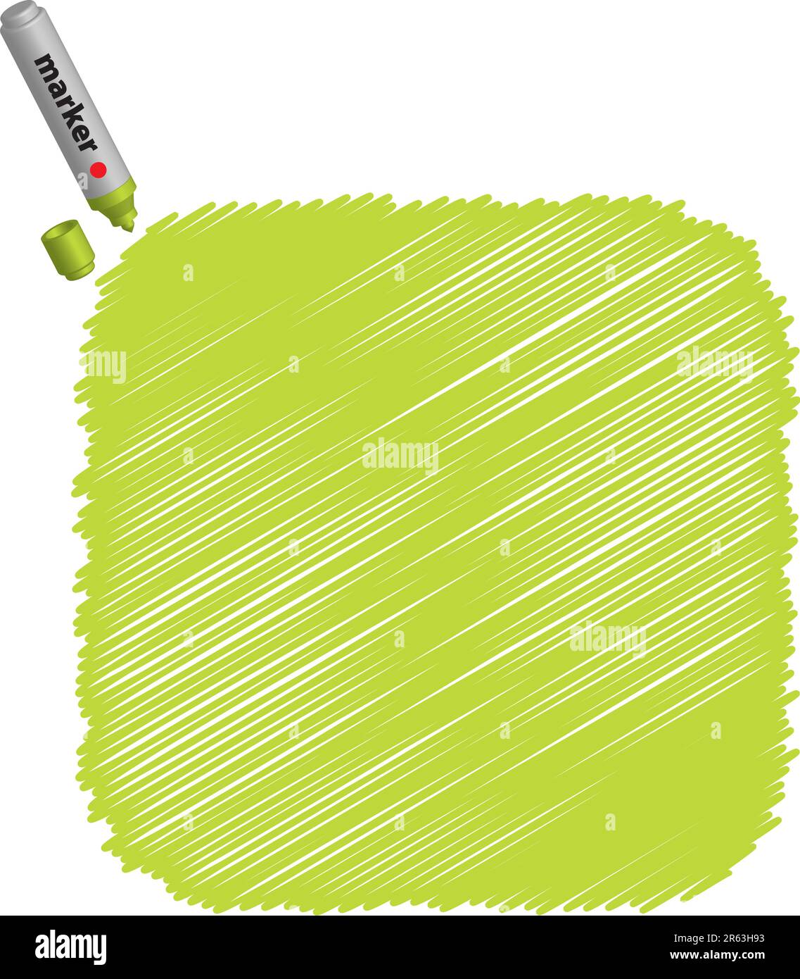 Fond vert clair hachuré avec marqueur en plastique Illustration de Vecteur