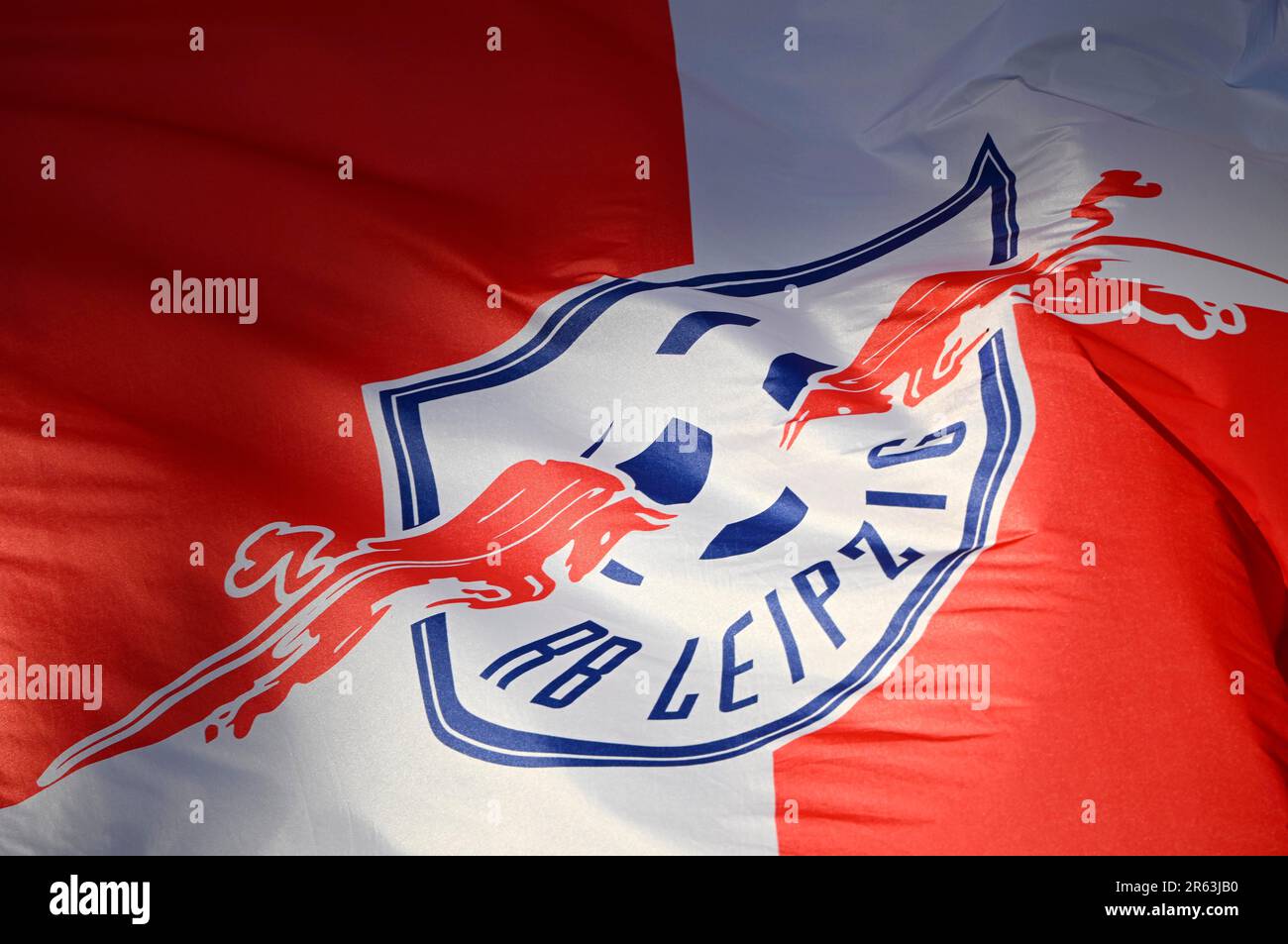 Drapeau, bannière, RB Leipzig, finale de la coupe DFB 80th, finale de la coupe DFB, Olympiastadion Berlin, Allemagne Banque D'Images