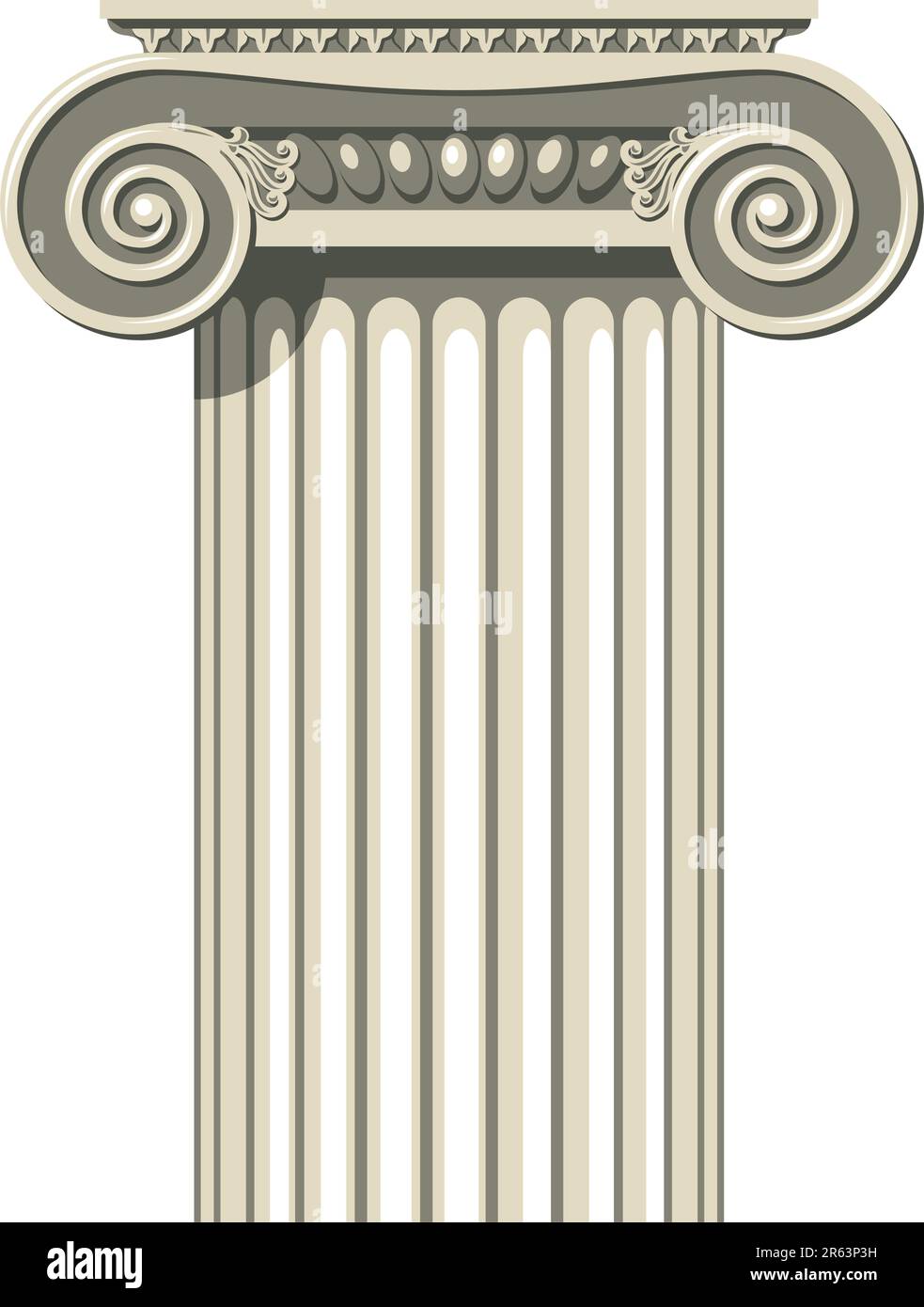 Illustration vectorielle d'une colonne Ionique grecque. Illustration de Vecteur