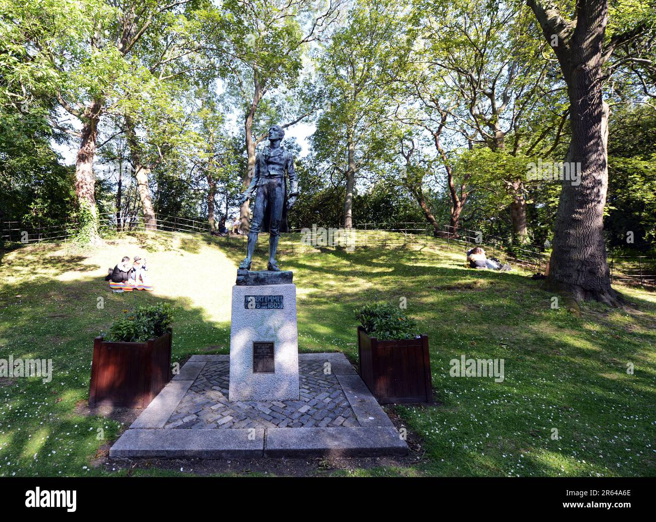 Statue de Robert Emmet au parc vert St Stephen's à Dublin, Irlande. Banque D'Images