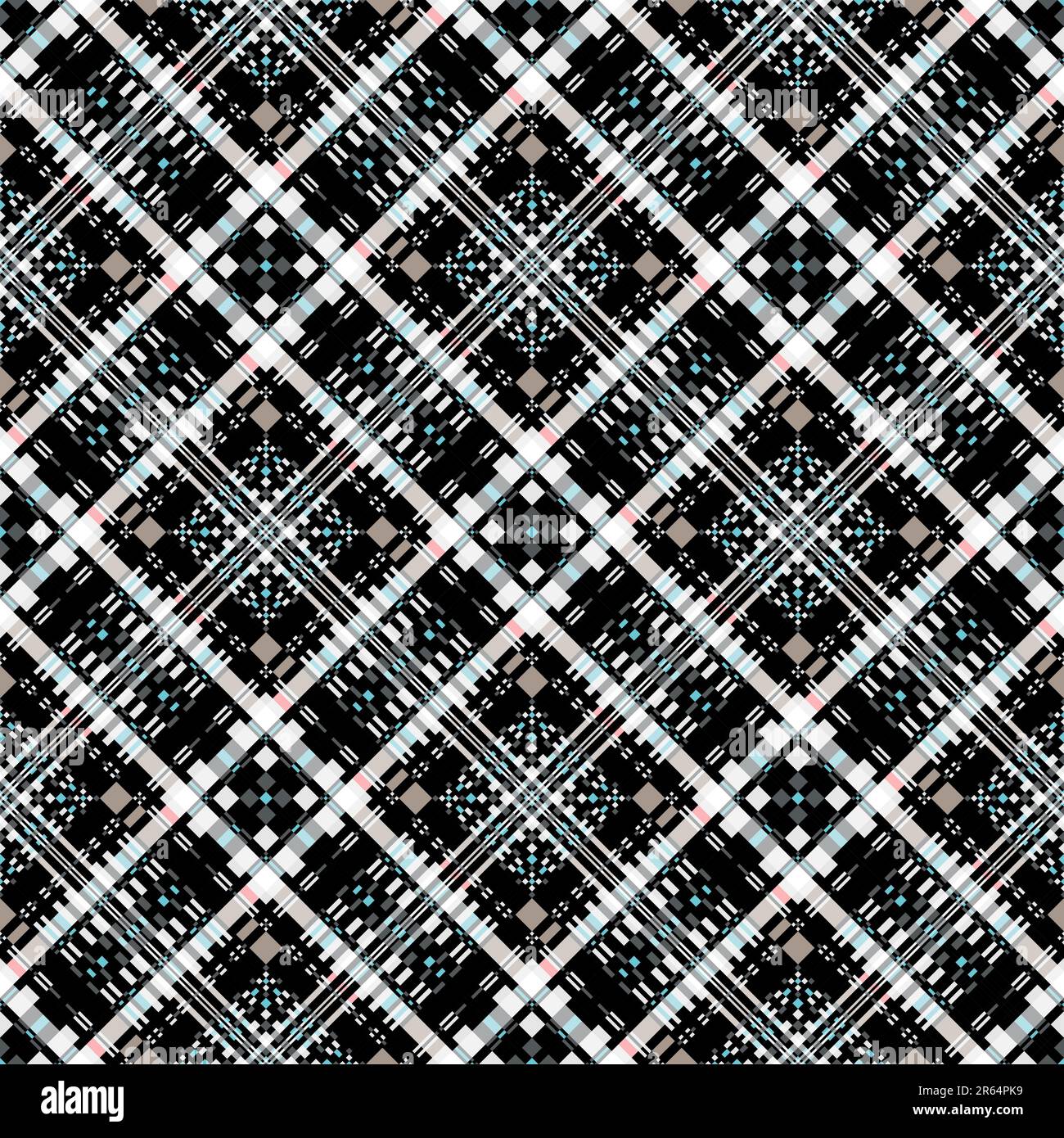 Motif diagonal à carreaux gris-bleu sans couture (vectoriel, EPS 10) Illustration de Vecteur