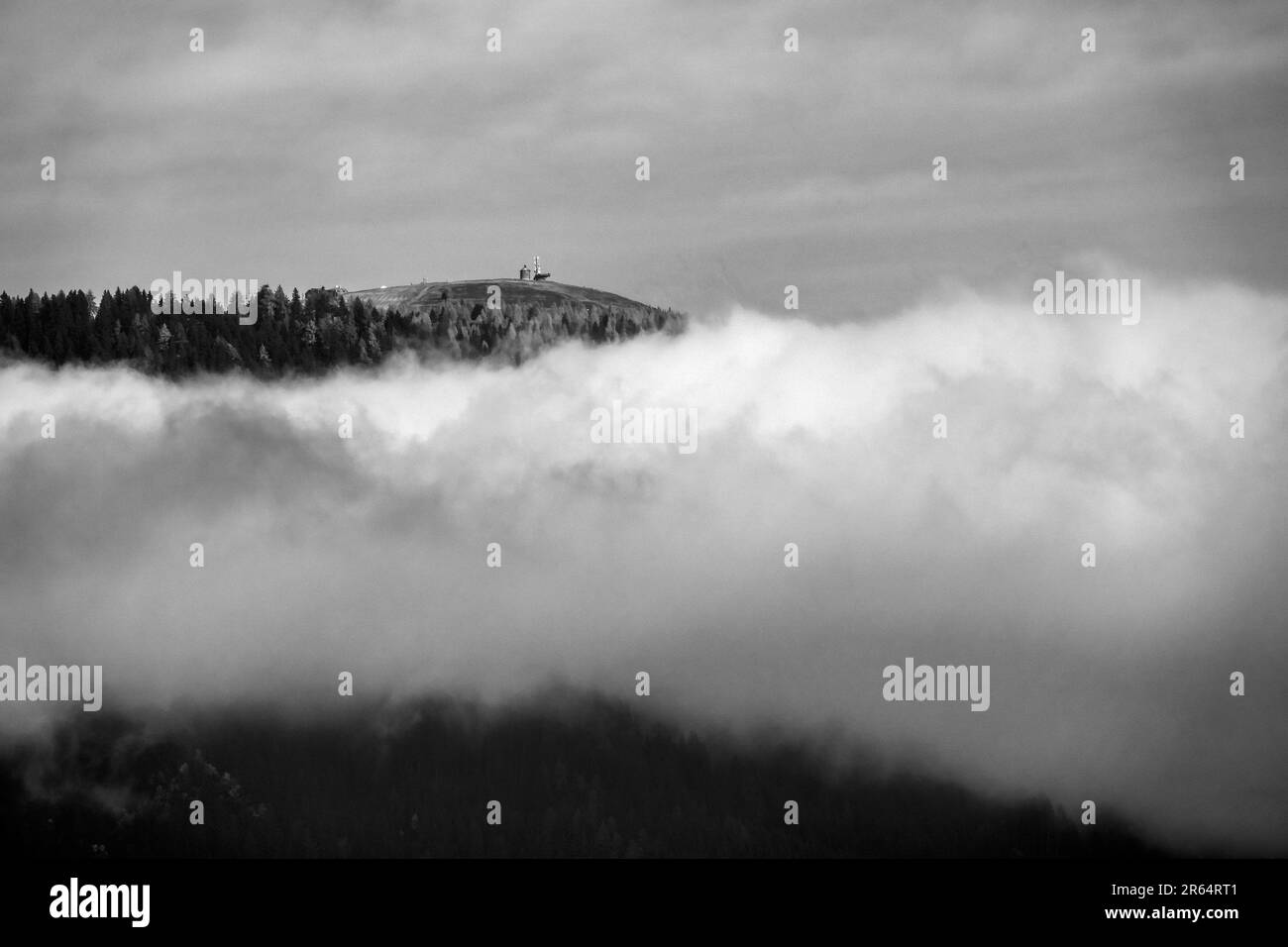 Photo en noir et blanc des montagnes de Nock du sud, Autriche Banque D'Images