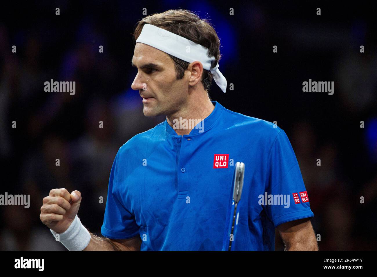 Suisse, Genève : joueur professionnel de tennis Roger Federer, Team Europe, à la coupe Laver 2019 Banque D'Images