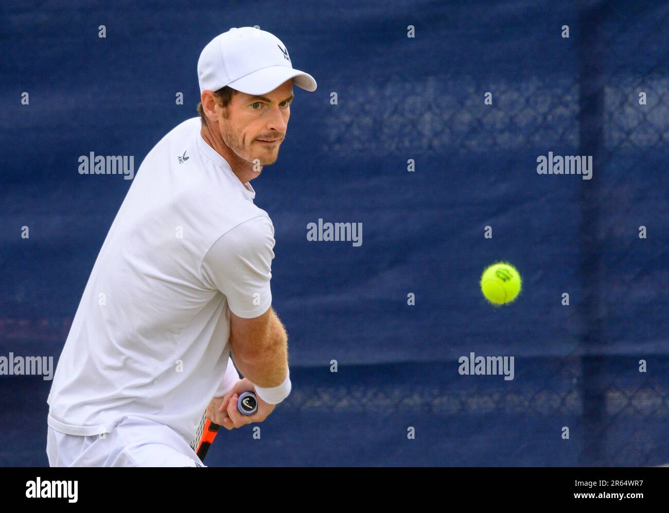 Andy Murray (GBR) pratiquant au Trophée Surbiton, Londres, 6th juin 2023 Banque D'Images