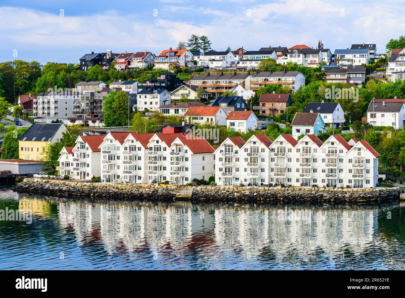 Ville et Marina à Stavanger, Norvège, Europe Banque D'Images