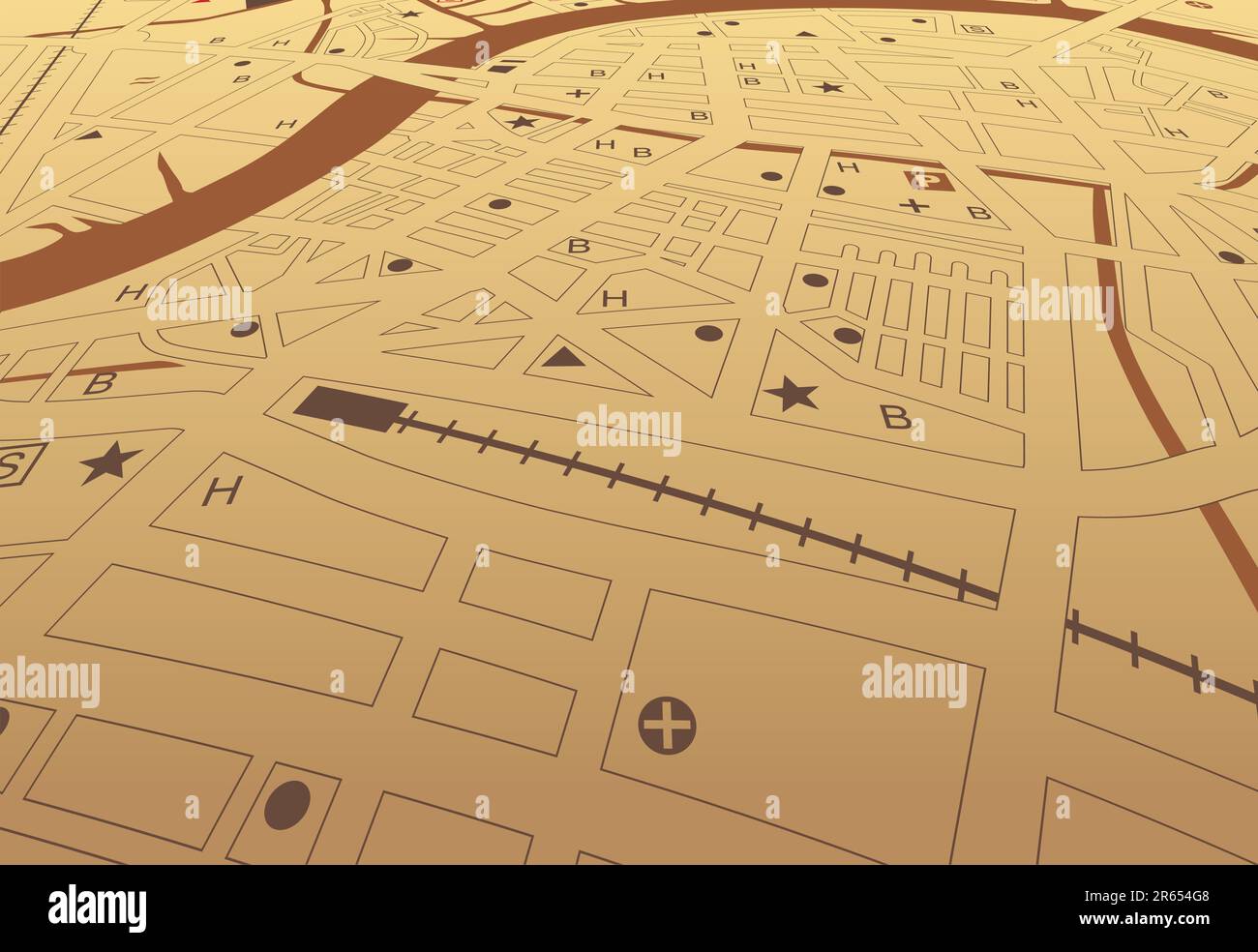 Vecteur modifiable d'une ville générique streetmap avec aucun nom Illustration de Vecteur