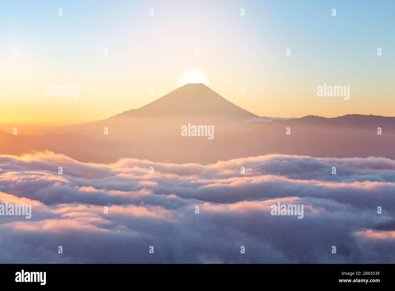Lever du soleil CG de Mt. Fuji Banque D'Images