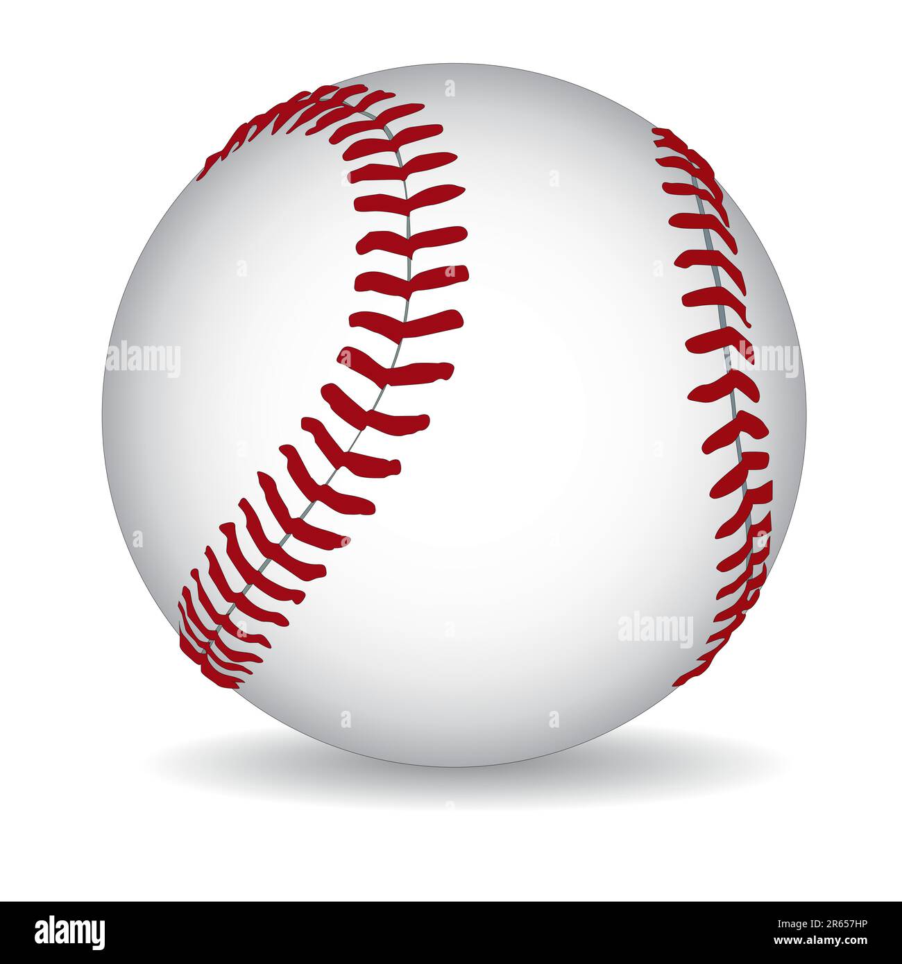 Balle de baseball sur un fond blanc Illustration de Vecteur