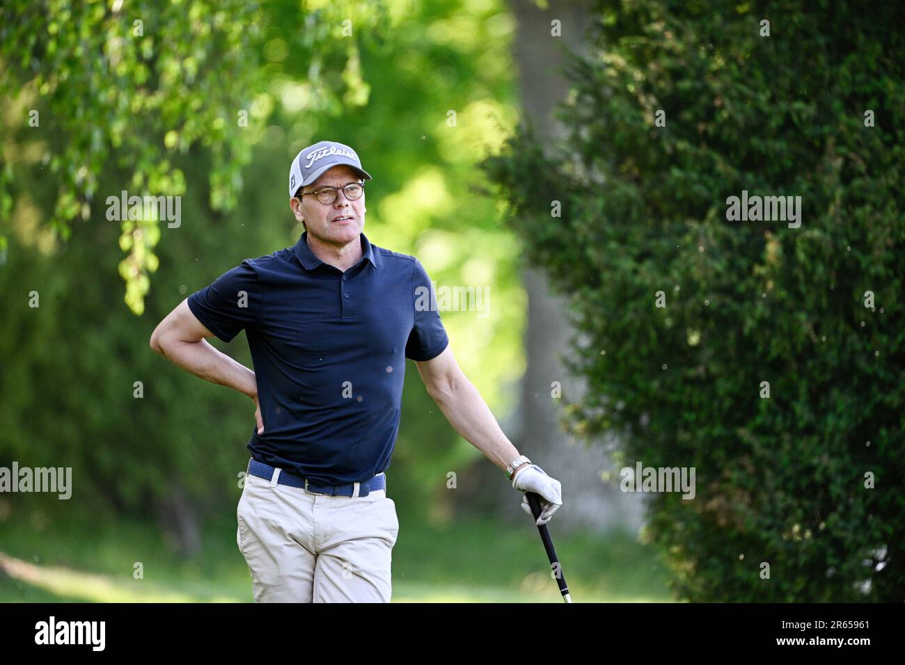 Le prince Daniel de Suède joue au golf d'Ullna à Stockholm, en Suède, au 07 juin 2023. Photo: Anders Wiklund / TT / code 10040 Banque D'Images