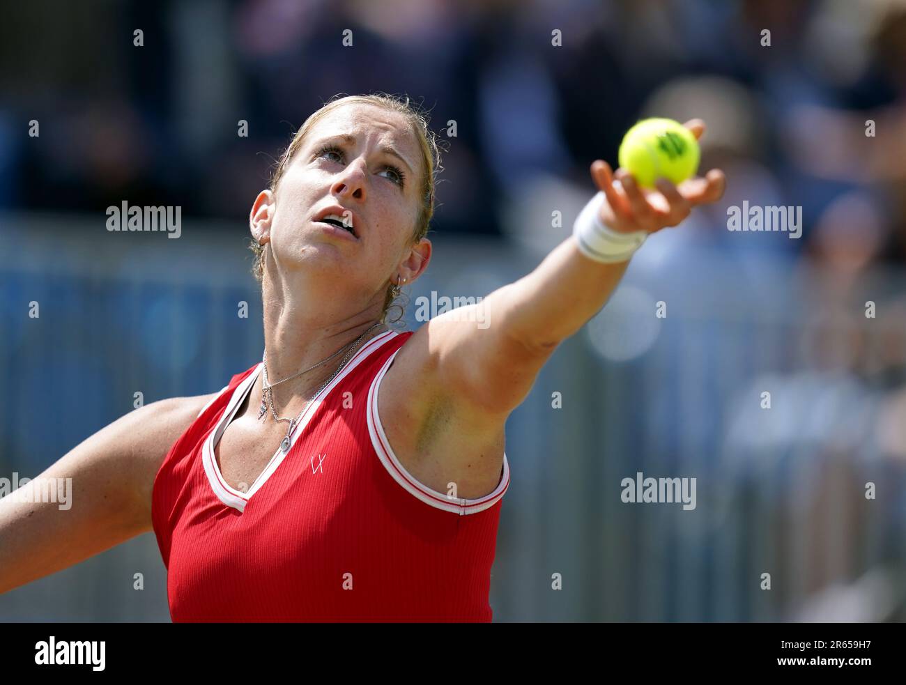 Magali Kempen en action lors de son match contre Harriet Dart (non
