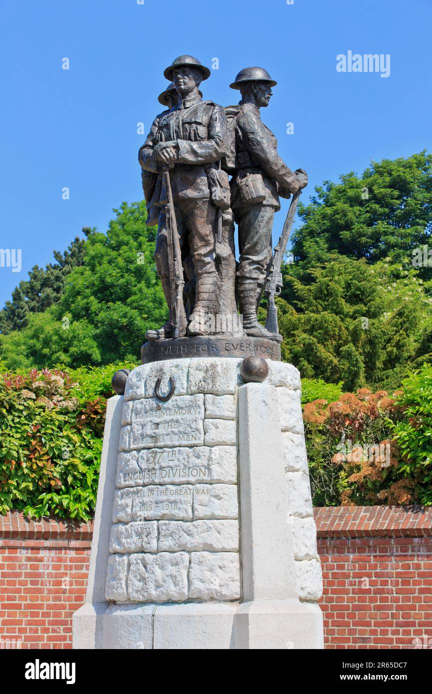 Monument britannique de 37th divisions (première Guerre mondiale) à Monchy-le-Preux (pas-de-Calais), France Banque D'Images