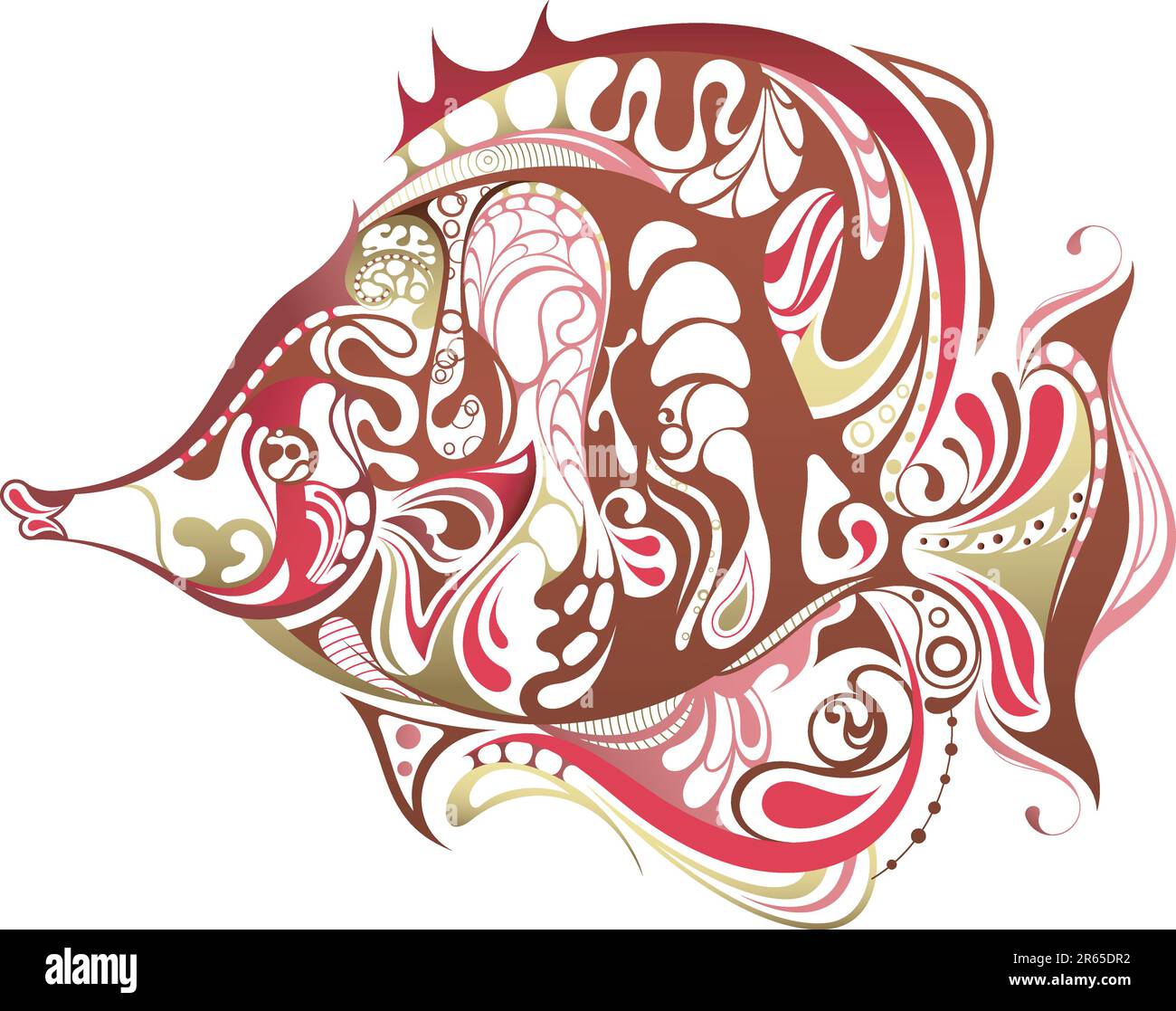 Illustration de poissons tropicaux abstraits. Illustration de Vecteur