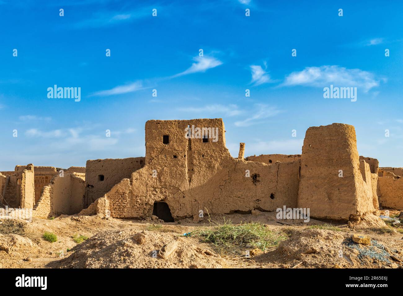 Ruines du désert - Muzahmiyah Banque D'Images