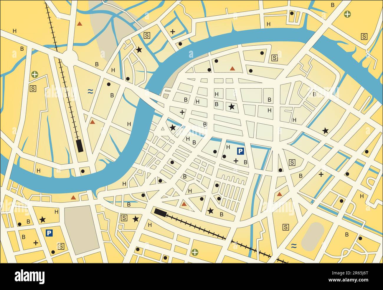 Streetmap vecteur d'une ville sans nom générique Illustration de Vecteur