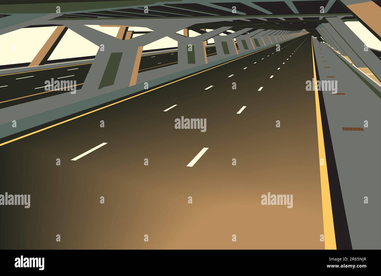 Vector illustration d'une structure en béton et l'autoroute carless Illustration de Vecteur