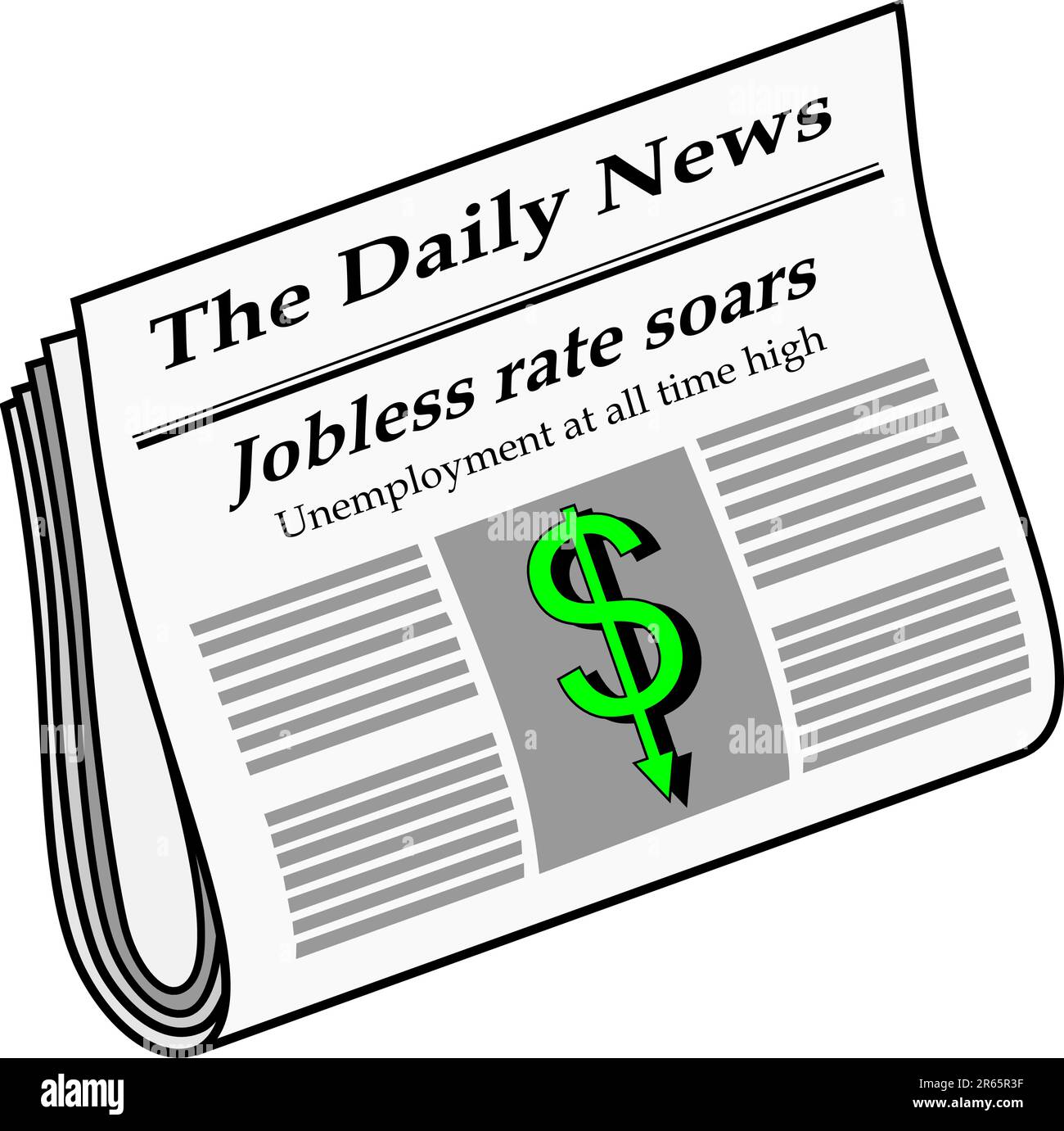 Manchettes de journaux avec le chômage Illustration de Vecteur