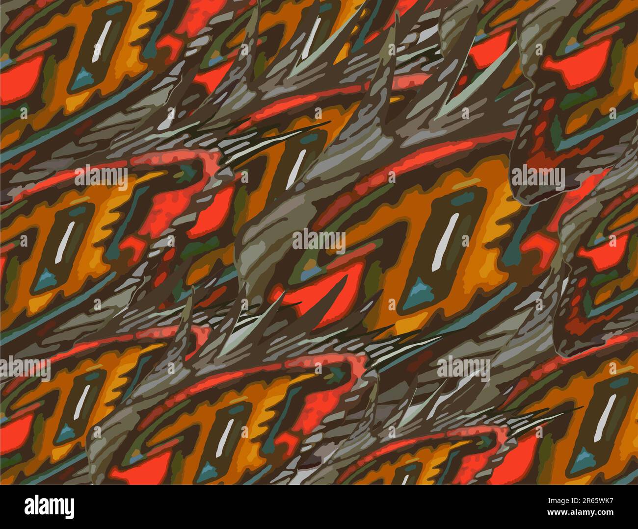 Arrière-plan abstrait de couleur foncée avec éléments inhabituels pour tissus ou textiles. Motifs ornementaux pour les tendances de la mode, les concepts d'affaires, les intérieurs Banque D'Images