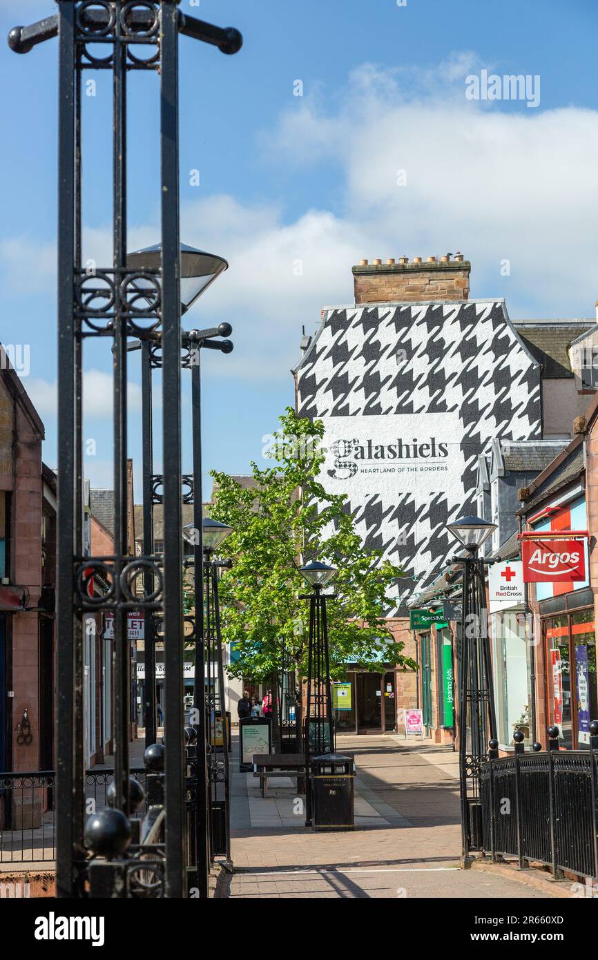 Travaux d'art sur la construction de Galashiels au cœur des frontières Banque D'Images