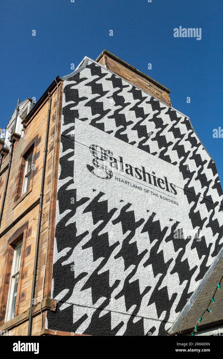 Travaux d'art sur la construction de Galashiels au cœur des frontières Banque D'Images