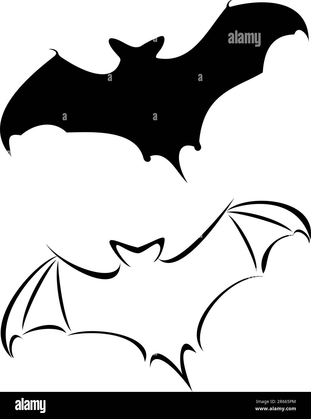 Un tatouage tribal noir bat set Illustration de Vecteur