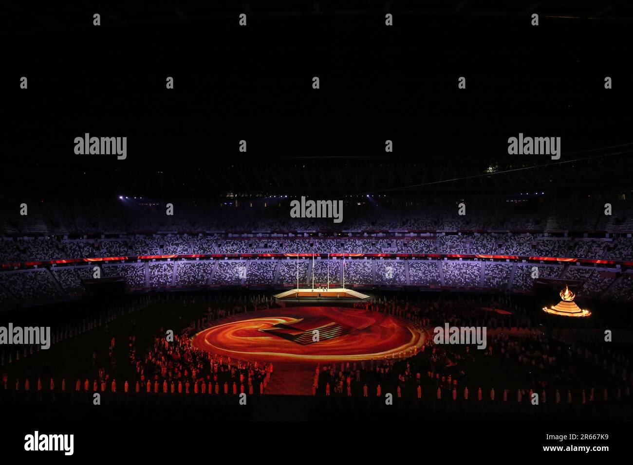 8 AOÛT 2021 - Tokyo, Japon: vue générale lors de la cérémonie de clôture des Jeux Olympiques de Tokyo 2020 au Stade Olympique (photo: Mickael Chavet/RX) Banque D'Images