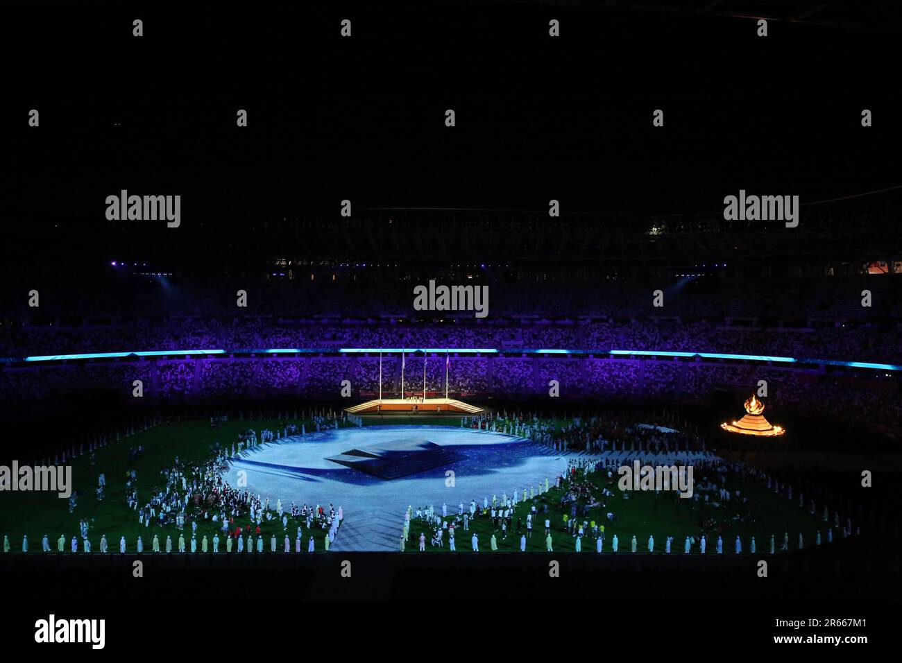 8 AOÛT 2021 - Tokyo, Japon: vue générale lors de la cérémonie de clôture des Jeux Olympiques de Tokyo 2020 au Stade Olympique (photo: Mickael Chavet/RX) Banque D'Images