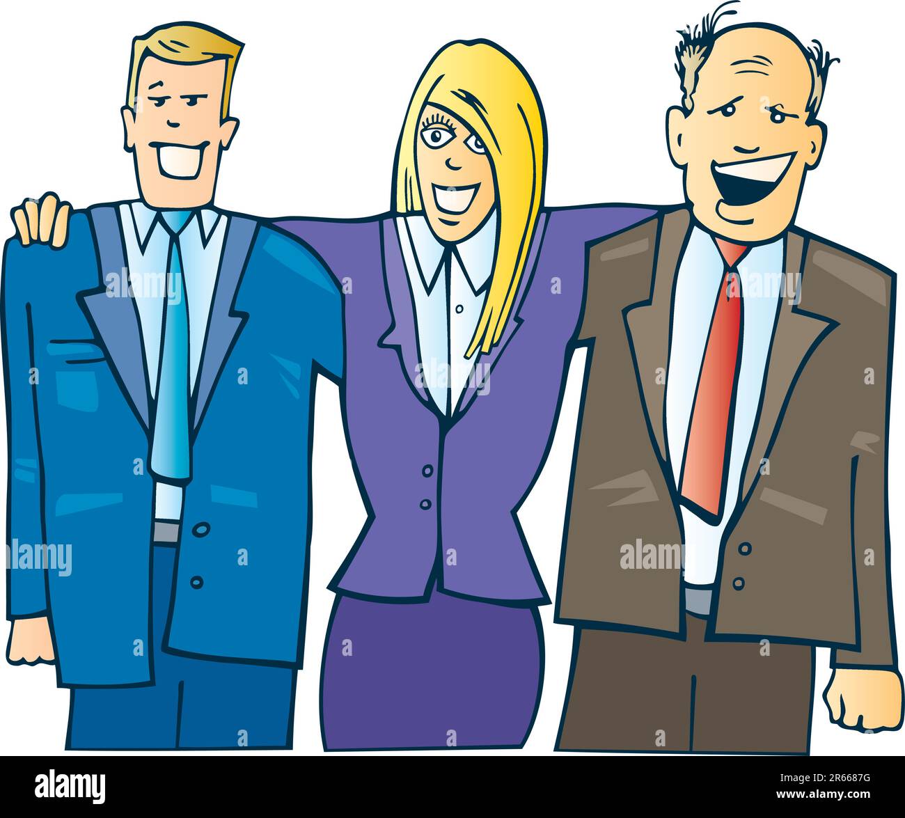 Cartoon illustration de l'équipe commerciale Illustration de Vecteur