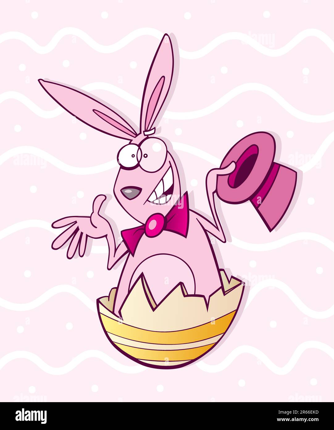 Illustration de drôle de lapin de Pâques dans la peinture coquille d' Illustration de Vecteur
